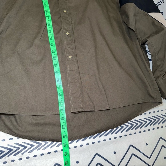 Vtg Wrangler Shirt Men Green ColorBlock Aztec Geometri Stripe Brush Popper XL - Picture 7 of 8